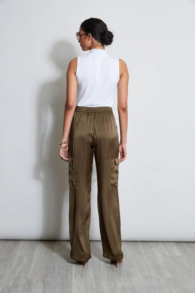 Outlet 8211 Women Bottoms Elie Tahari Relaxed Satin Cargo Pant Savoy