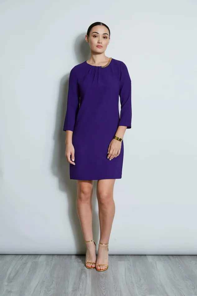 Outlet 8211 Women Dresses and Jumpsuits Elie Tahari Chain Shift Dress Winter Plum