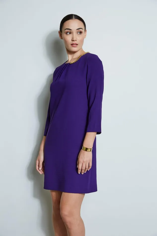 Outlet 8211 Women Dresses and Jumpsuits Elie Tahari Chain Shift Dress Winter Plum