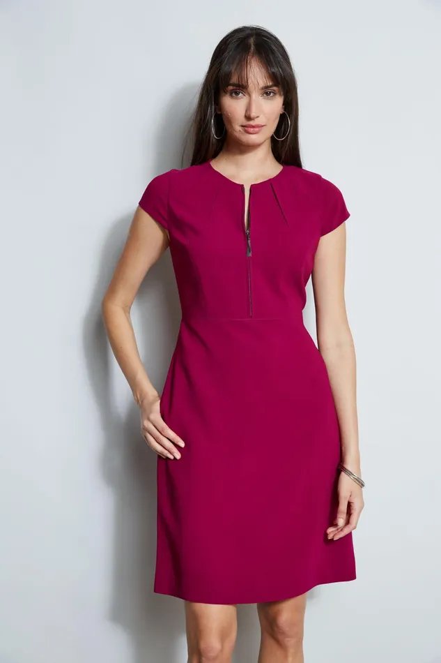 Outlet 8211 Women Dresses and Jumpsuits Elie Tahari Chain Zip Dart Dress Boysenberry