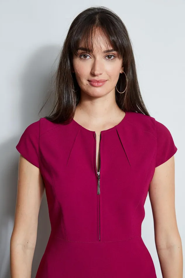 Outlet 8211 Women Dresses and Jumpsuits Elie Tahari Chain Zip Dart Dress Boysenberry
