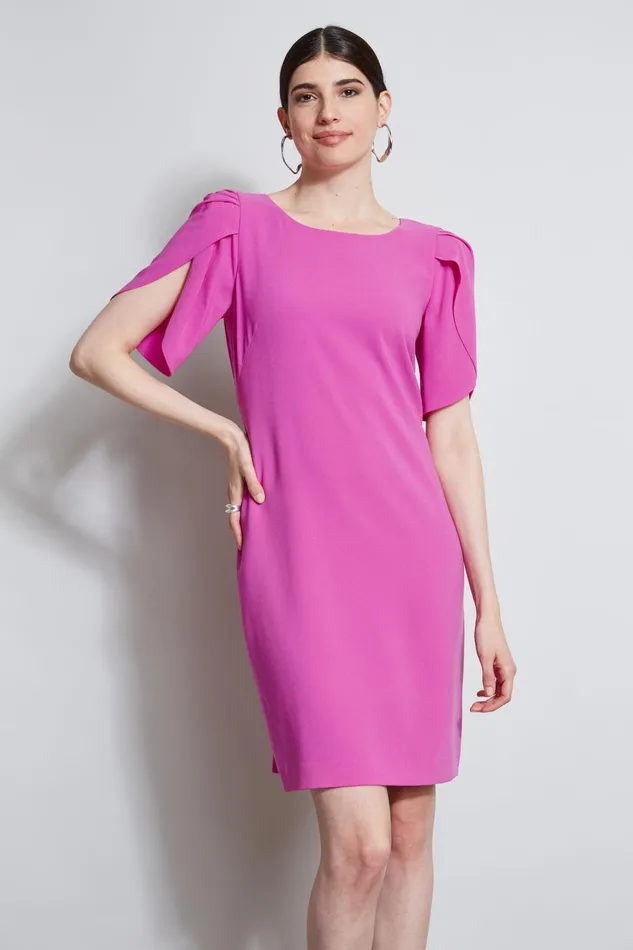 Outlet 8211 Women Dresses and Jumpsuits Elie Tahari Slit Sleeve Dress Peony
