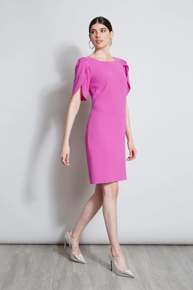 Outlet 8211 Women Dresses and Jumpsuits Elie Tahari Slit Sleeve Dress Peony