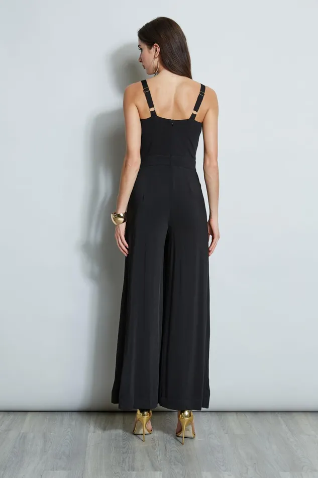 Outlet 8211 Women Dresses and Jumpsuits Elie Tahari Wide Leg Twist Jumpsuit Noir