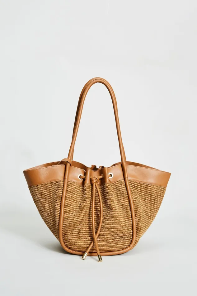 Outlet 8211 Women Handbags Elie Tahari Raffia Tote Bag Camelcamel