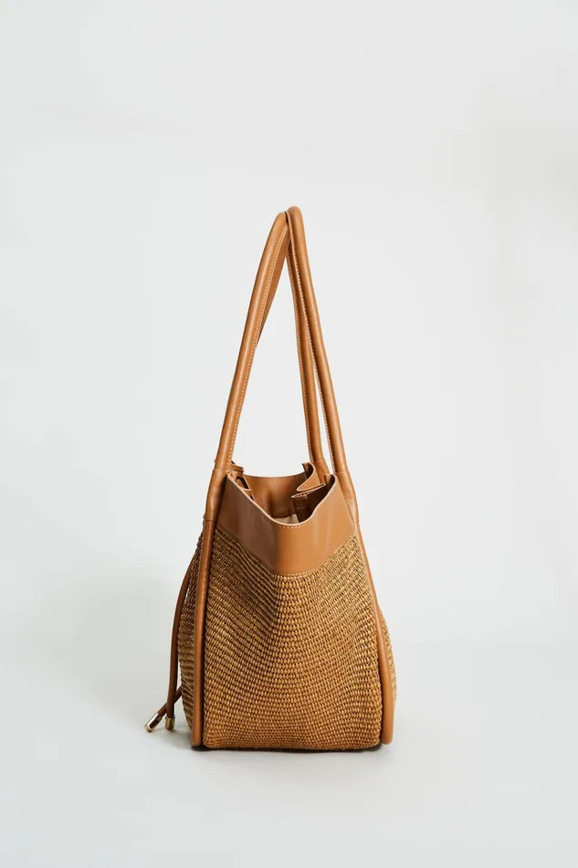 Outlet 8211 Women Handbags Elie Tahari Raffia Tote Bag Camelcamel