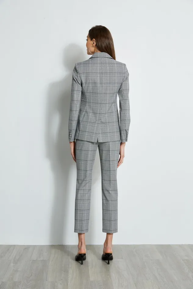 Outlet 8211 Women Jackets and Blazers Elie Tahari Plaid Single Button Blazer Madelyn Plaid