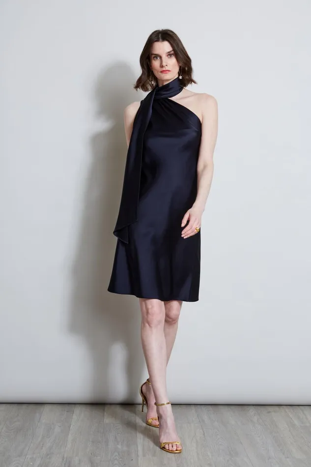Outlet 8211 Women Suiting Elie Tahari Satin Scarf Dress Stargazer