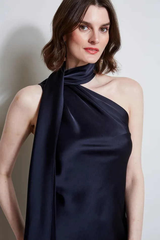 Outlet 8211 Women Suiting Elie Tahari Satin Scarf Dress Stargazer