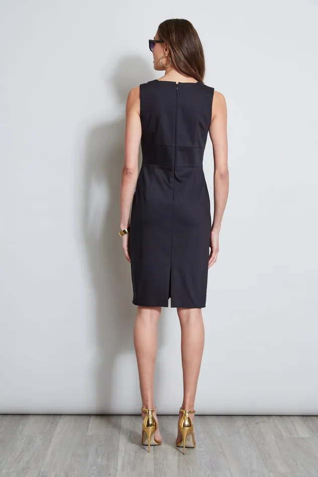 Outlet 8211 Women Suiting Elie Tahari Square Neck Slim Dress Black