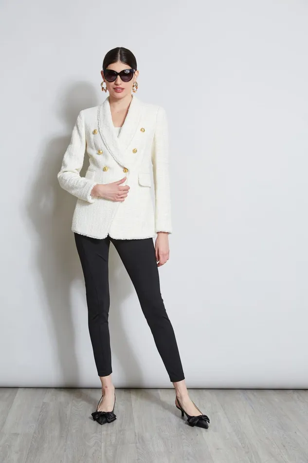 Outlet 8211 Women Suiting Elie Tahari Tweed Double Breasted Blazer Foam