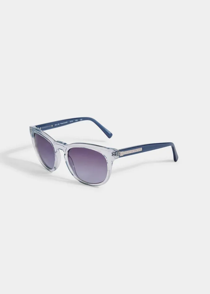 Outlet 8211 Women Sunglasses Elie Tahari Round Acetate Sunglasses Clear Blue