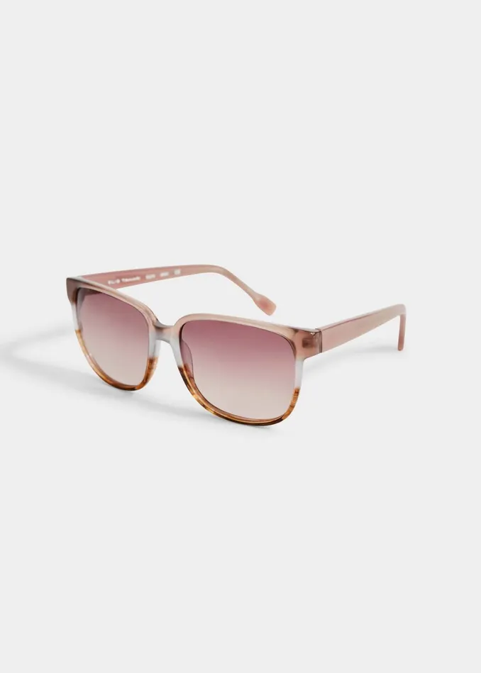Outlet 8211 Women Sunglasses Elie Tahari Two Tone Rectangular Sunglasses Brown Grey