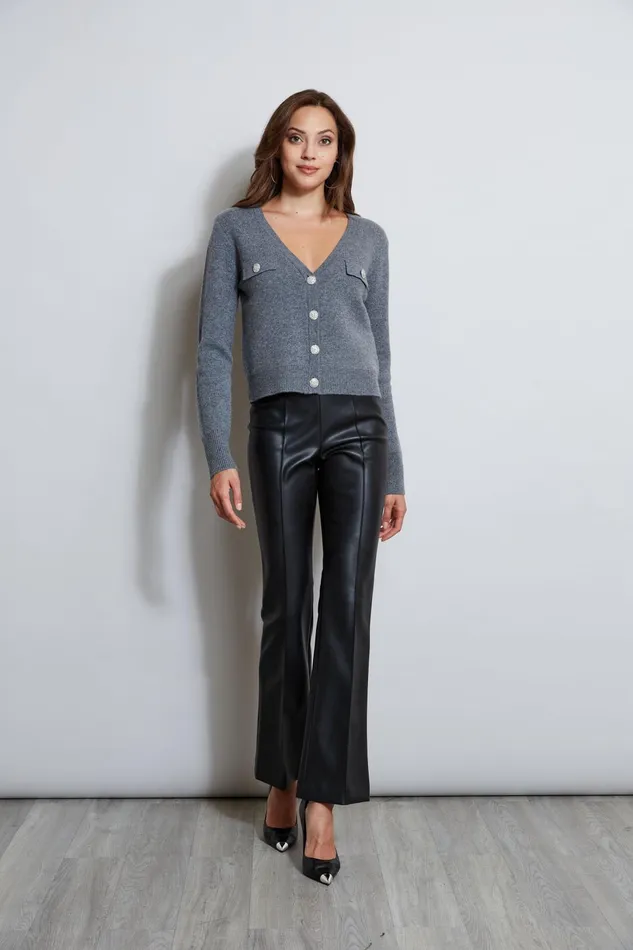 Outlet 8211 Women Tops Elie Tahari Jewel Button Cardigan Grey Melange