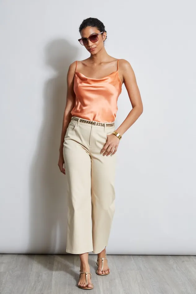 Outlet 8211 Women Tops Elie Tahari Silk Satin Cami Tangerine