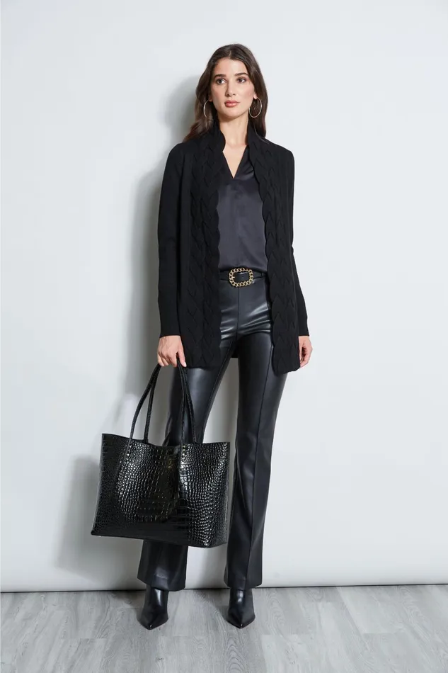 Outlet 8211 Women Tops Elie Tahari Silk Satin Contour Neck Shirt Black