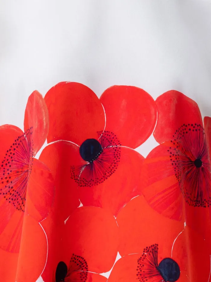 Oversize Silk Knit Blouse With Poppy Print Poppygreige Women Akris Knitwear