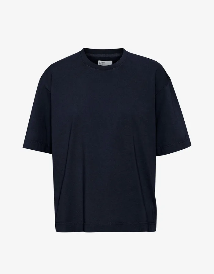 Oversized Organic TShirt 8211 Navy Blue Women TShirts Colorfulstandard