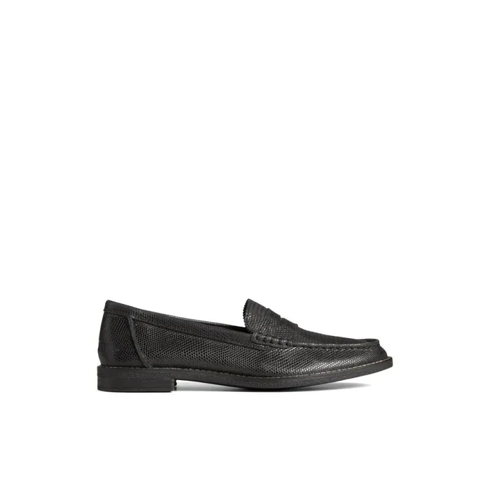 Oxfords and Loafers Women Sperry Seaport Penny Leather Loafer Black