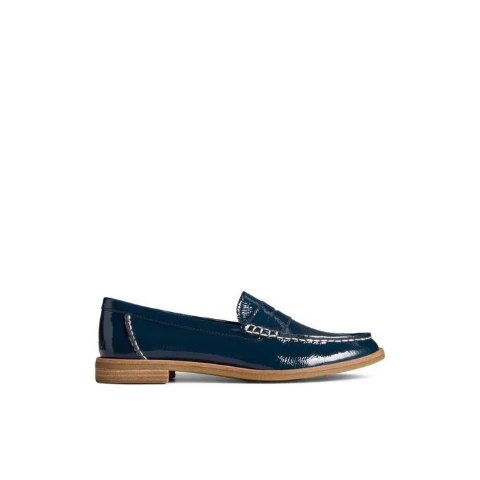 Oxfords and Loafers Women Sperry Seaport Penny Leather Loafer Navy