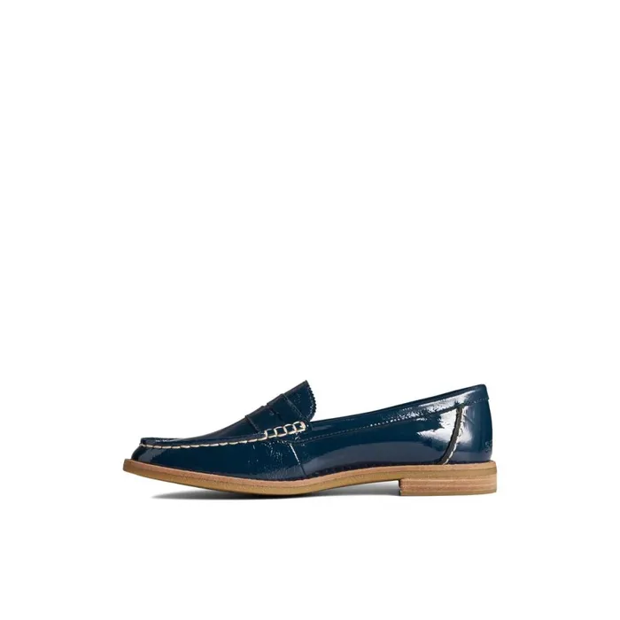 Oxfords and Loafers Women Sperry Seaport Penny Leather Loafer Navy