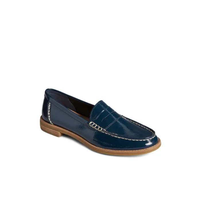 Oxfords and Loafers Women Sperry Seaport Penny Leather Loafer Navy