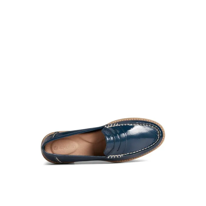 Oxfords and Loafers Women Sperry Seaport Penny Leather Loafer Navy