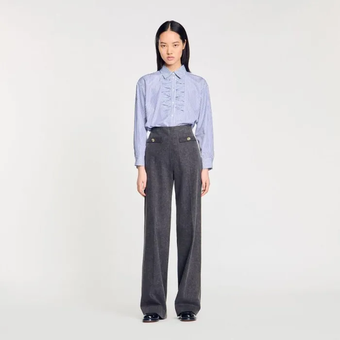 Pants and Shorts Women SANDRO Highrise Jeans Grey