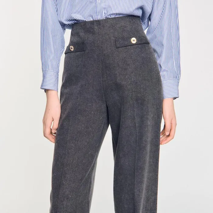Pants and Shorts Women SANDRO Highrise Jeans Grey