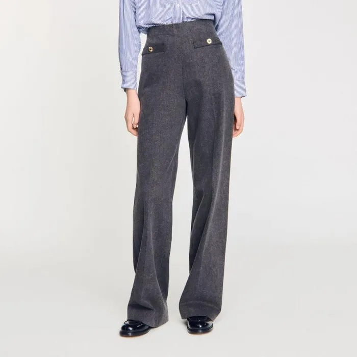 Pants and Shorts Women SANDRO Highrise Jeans Grey