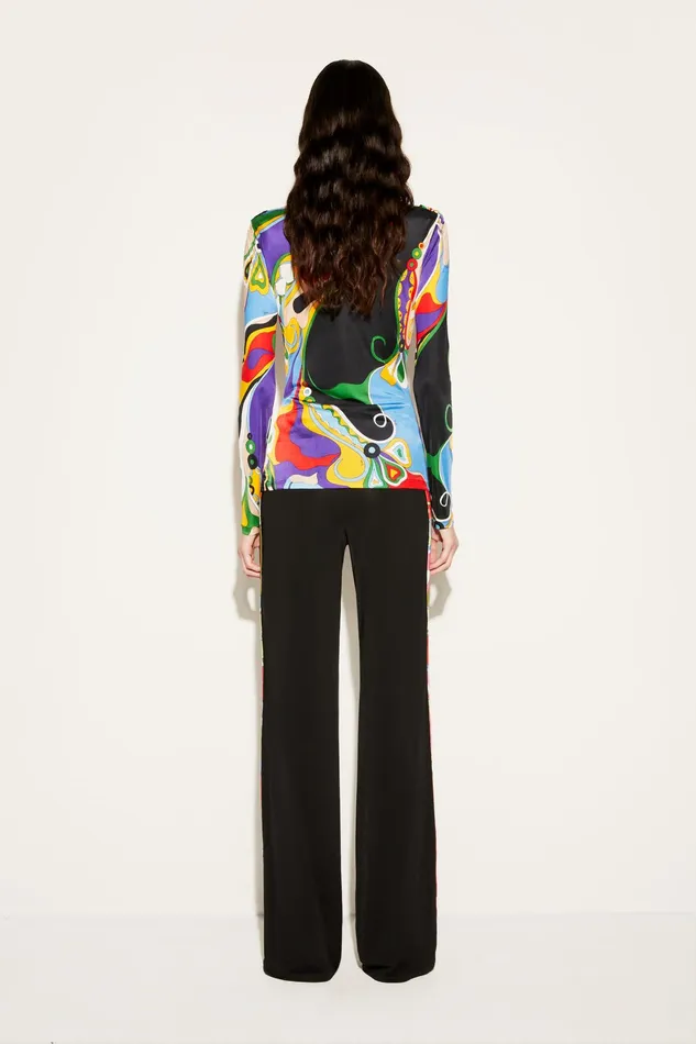 Pants And Shorts Women PUCCI Iride And OrchideePrint Trousers