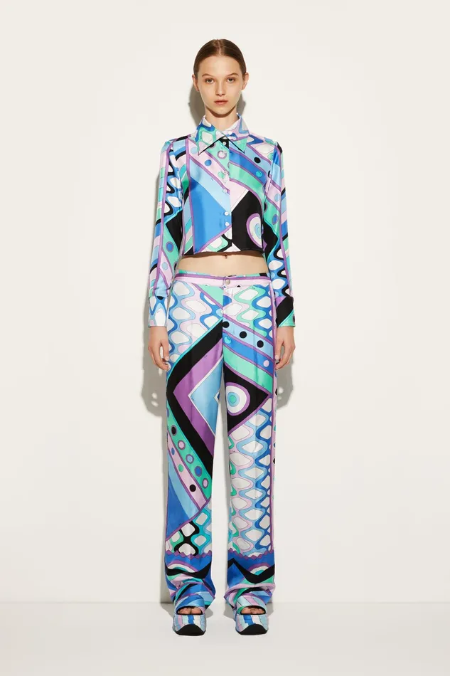 Pants And Shorts Women PUCCI VivaraPrint SilkTwill Trousers