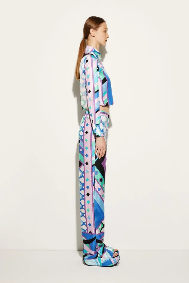 Pants And Shorts Women PUCCI VivaraPrint SilkTwill Trousers