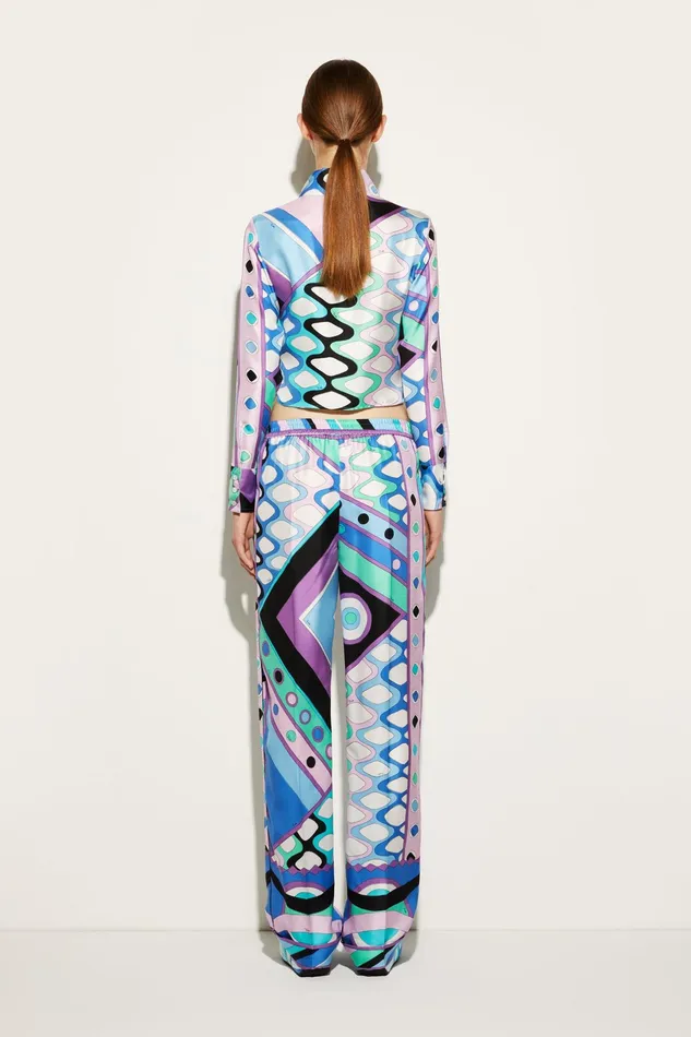 Pants And Shorts Women PUCCI VivaraPrint SilkTwill Trousers