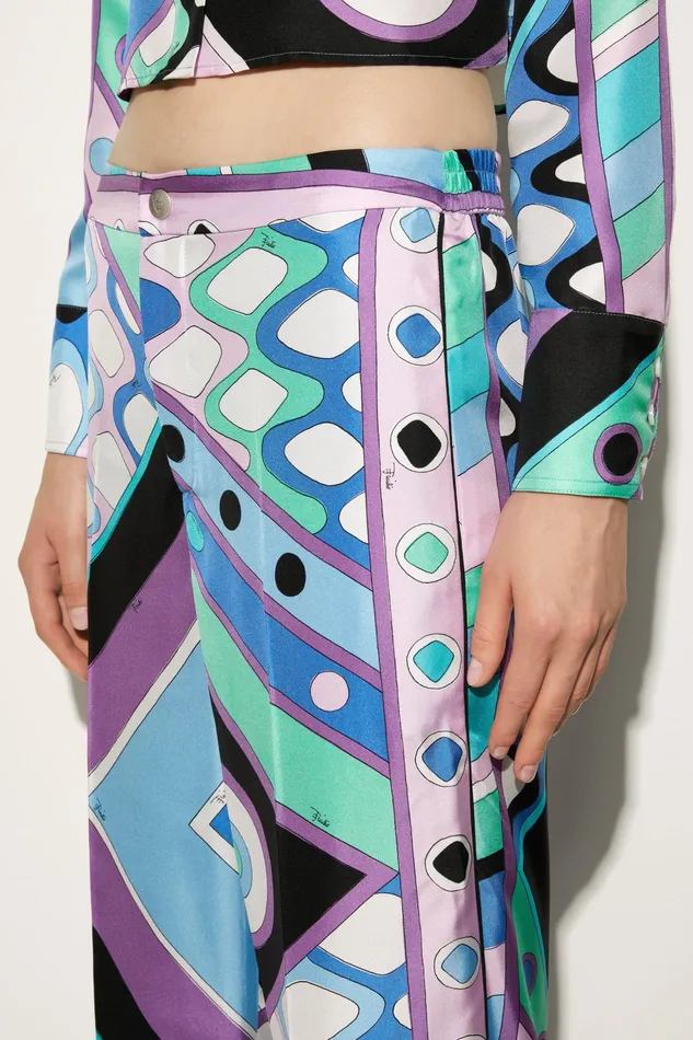 Pants And Shorts Women PUCCI VivaraPrint SilkTwill Trousers