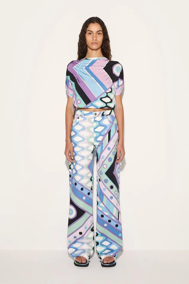 Pants And Shorts Women PUCCI VivaraPrint WideLeg Trousers