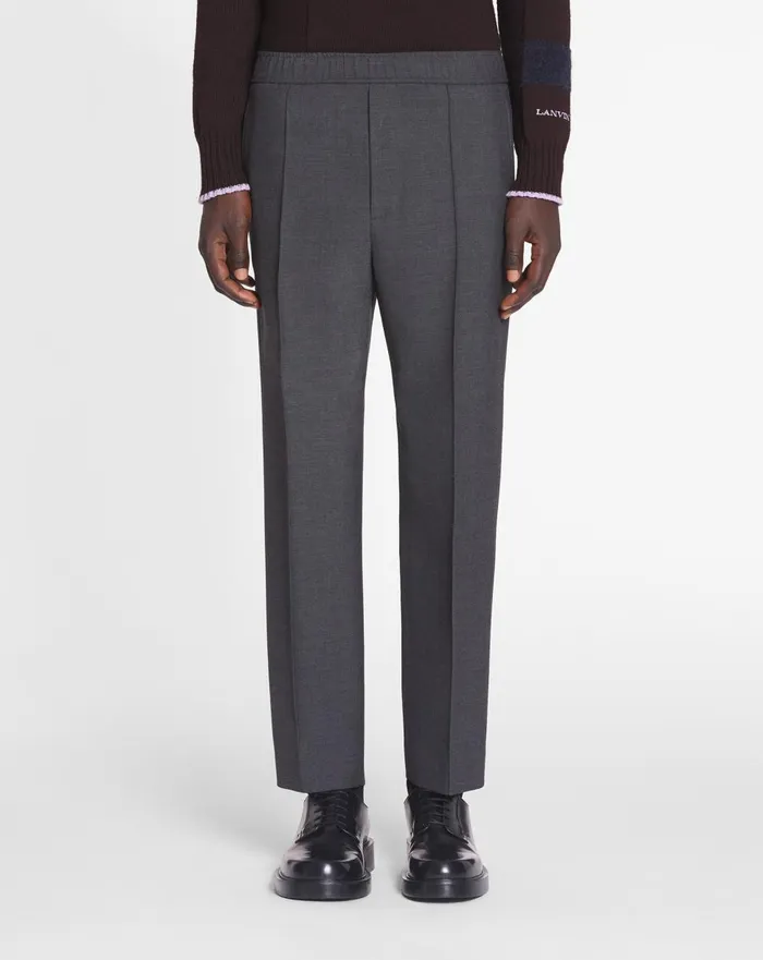 Pants With An Elastic Waistband Anthracite Men Lanvin Pants and Shorts Pants With An Elastic Waistband Anthracite Men Lanvin Pants and Shorts