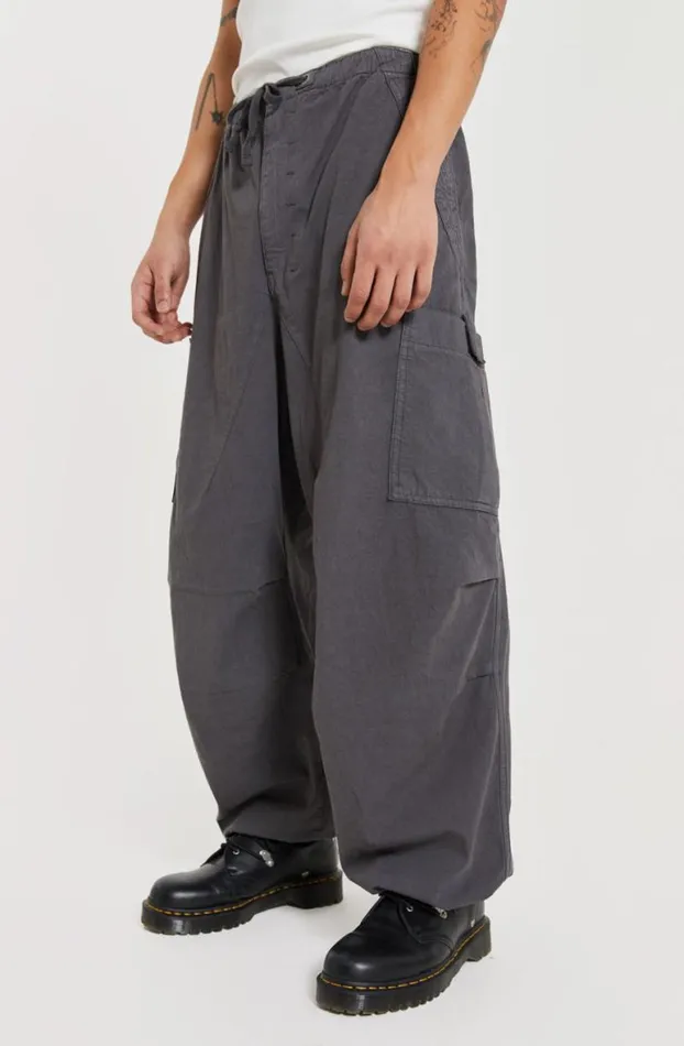 Parachute Pants Men Jaded London Vintage Grey Parachute Cargo Pants