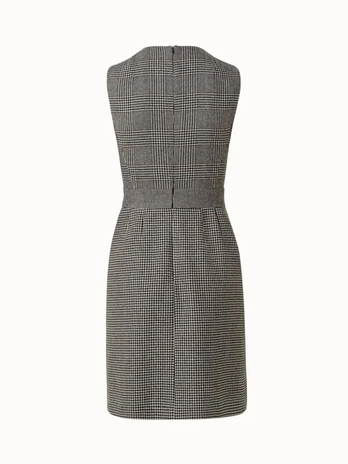 Pattern Mix Cashmere Sheath Dress Greigeblack Women Akris Dresses