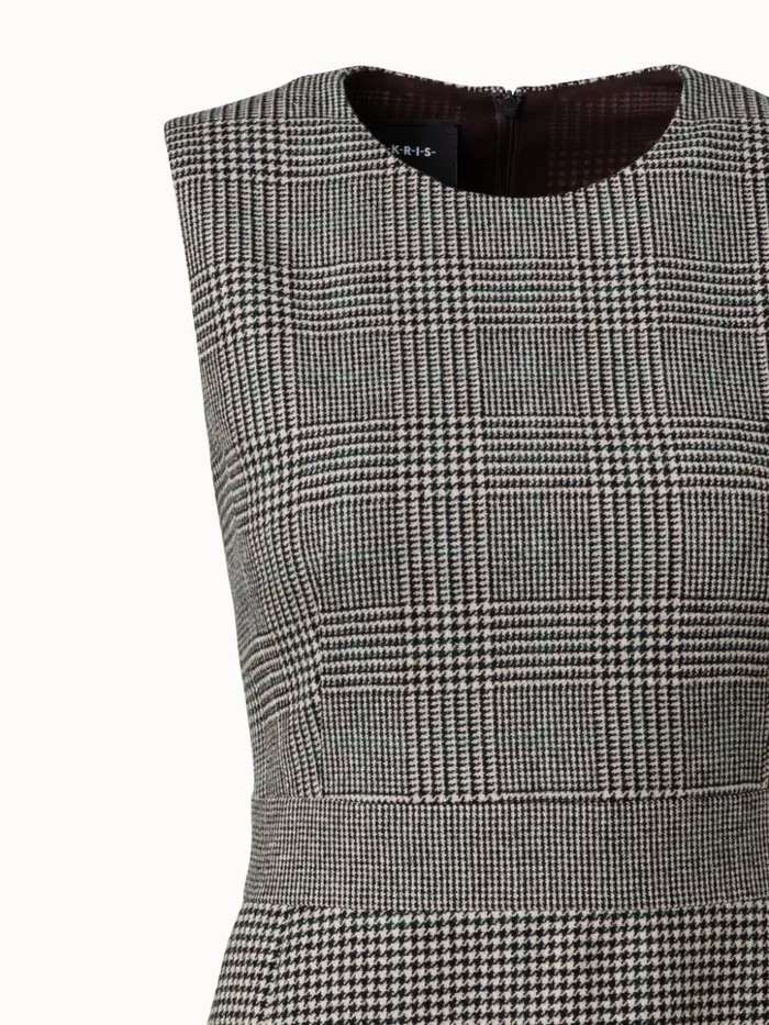 Pattern Mix Cashmere Sheath Dress Greigeblack Women Akris Dresses