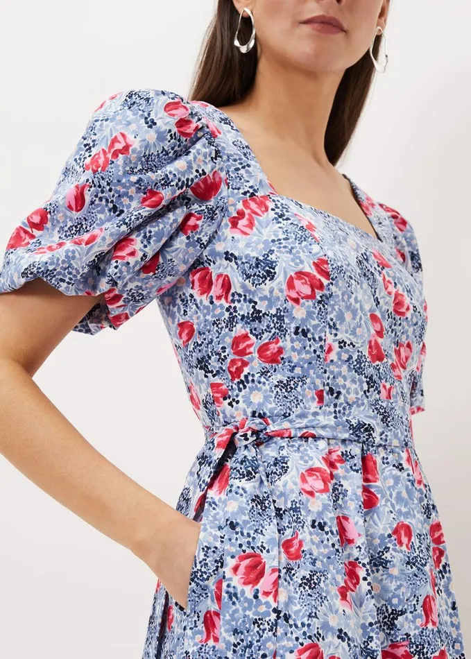 Phase Eight Abbiana Cotton Floral Midi Dress Multicoloured Women Dresses