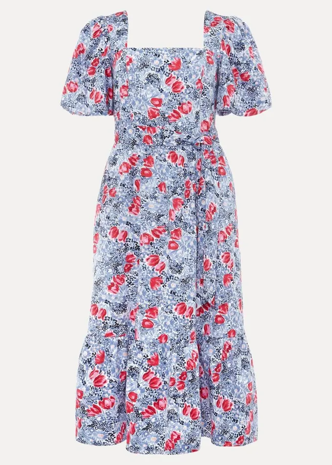 Phase Eight Abbiana Cotton Floral Midi Dress Multicoloured Women Dresses