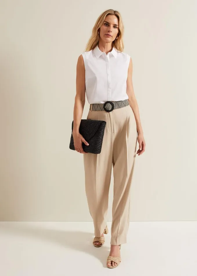 Phase Eight Addison Pleat Front Trousers Stone Women Trousers