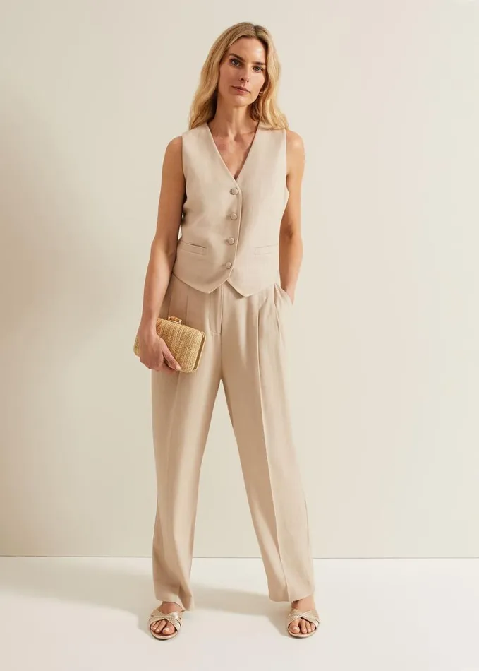 Phase Eight Addison Pleat Front Trousers Stone Women Trousers