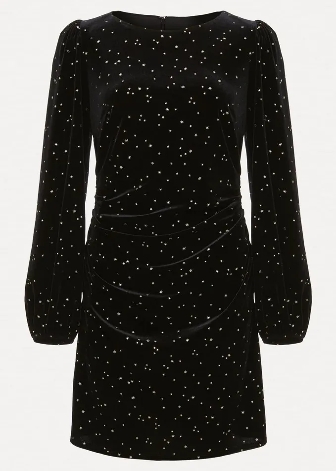 Phase Eight Adele Velvet Mini Dress Black Women Dresses