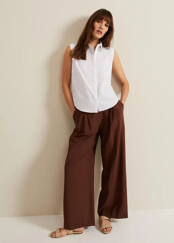 Phase Eight Aimee Sleeveless Shirt White Women Shirts and Blouses