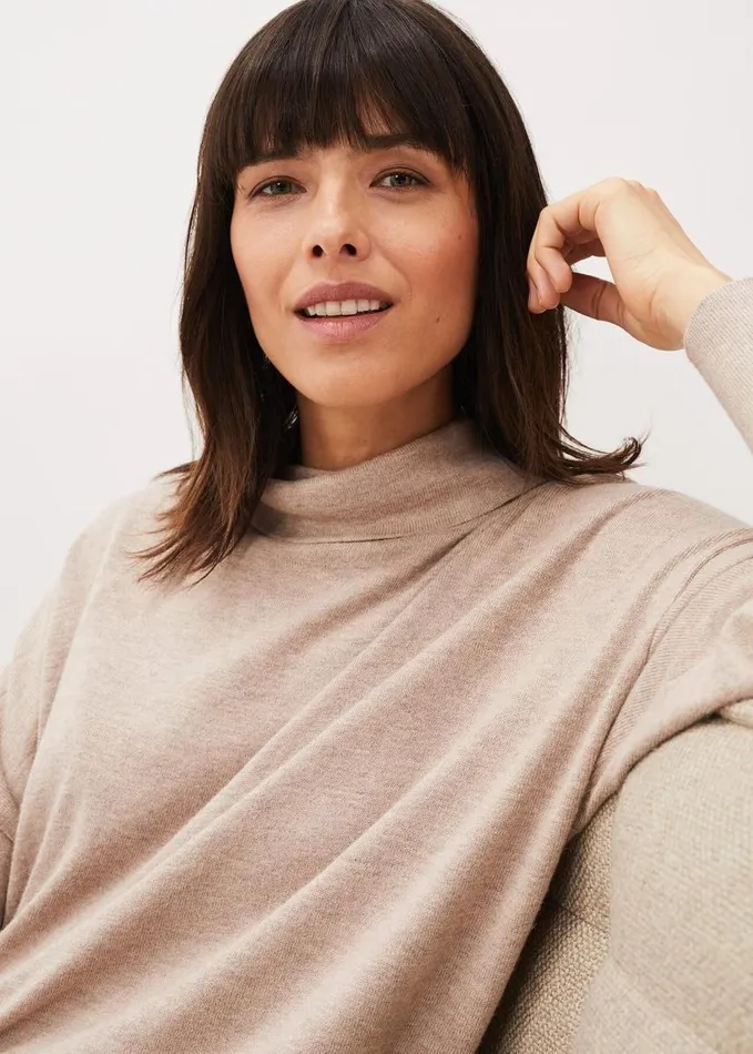 Phase Eight Alice Funnel Neck CoOrd Jumper Mocha Women Knitwear