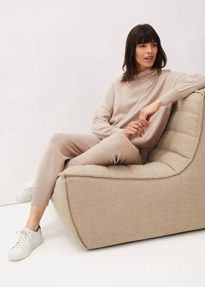 Phase Eight Alice Funnel Neck CoOrd Jumper Mocha Women Knitwear