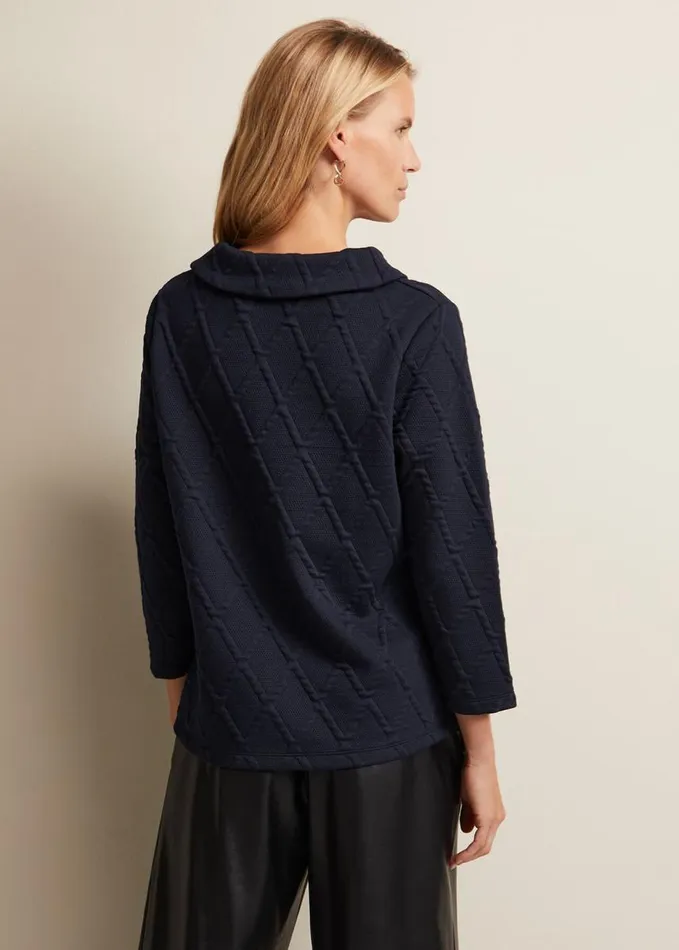 Phase Eight Alira Textured Top Navy Women Tops and TShirts