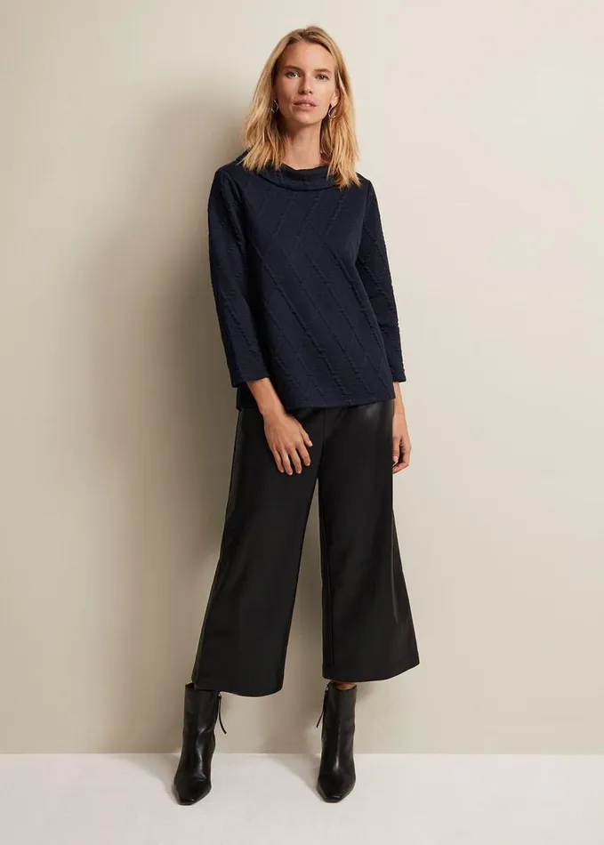 Phase Eight Alira Textured Top Navy Women Tops and TShirts